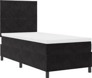 vidaXL Lit plateforme avec matelas noir 90 x 200 cm velours