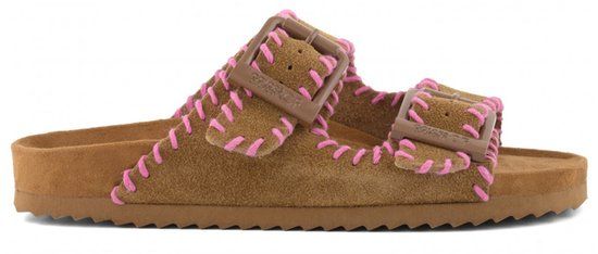Colors of California Suede Sandal With Stitchings - Brown - Women's - Size 40