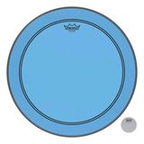 Remo P3-1322-CT-BU Powerslag P3 Colortone Blue Bass Drumhead, 22"