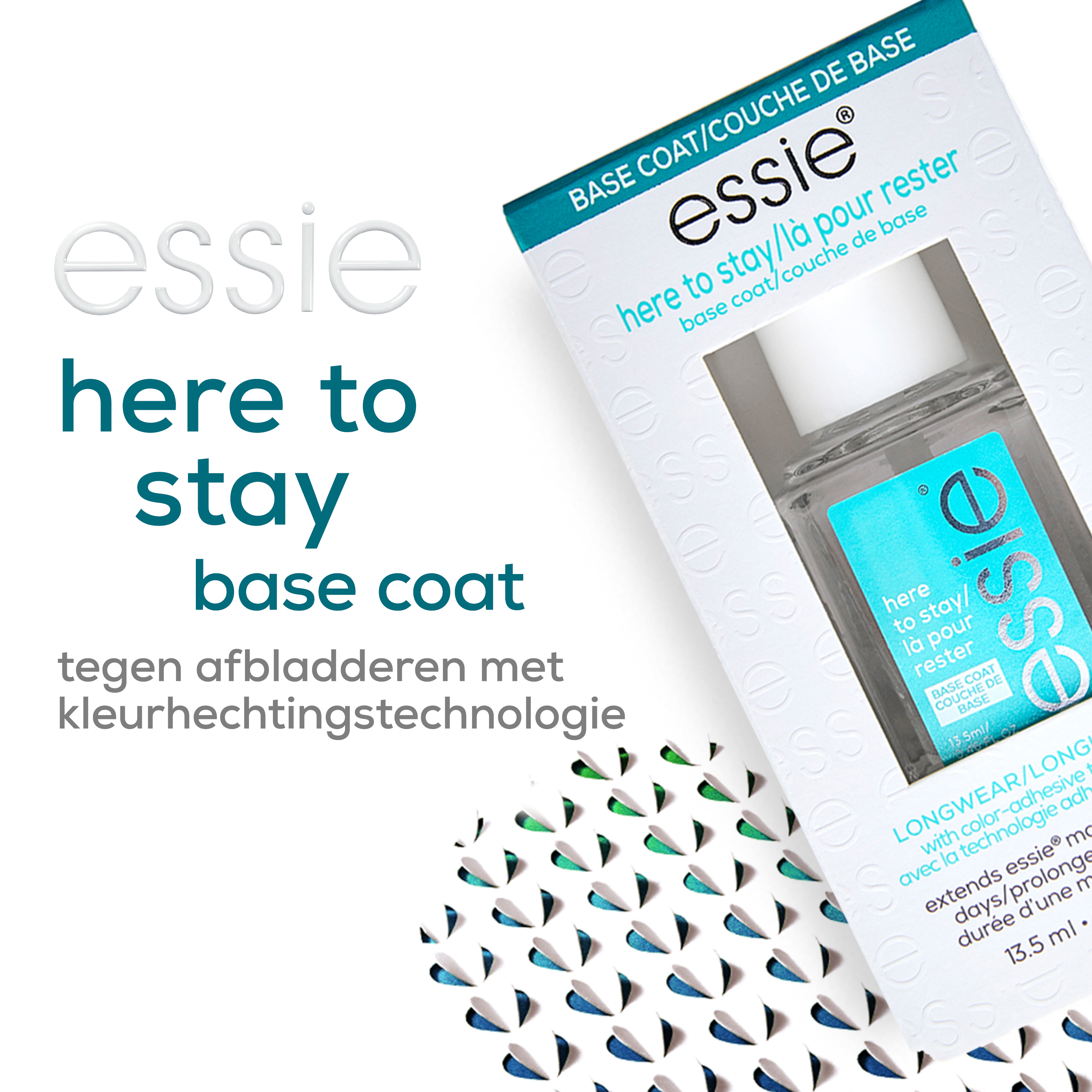 Essie Base Coat nagelverzorging - here to stay base coat - basecoat tegen afbladderen met kleurhechtingstechnologie - 13,5 ml