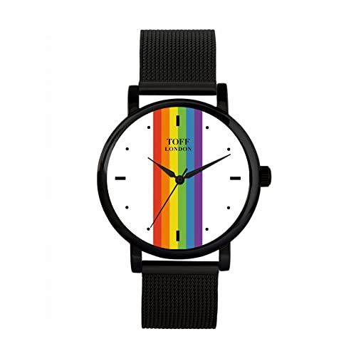 Toff London Pride Lineaire witte wapenstokken Horloge