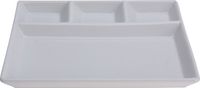 Merkloos / Sans marque Koopman International Porselein Gourmetbord - 10x - 4 vakken - wit - magnetronbestendig - vaatwasserbestendig