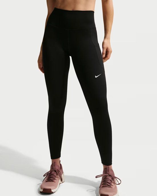 NIKE - One Women's High-Waisted 7/8 Training Leggings - Black/White