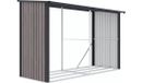 Vente-unique Varwood houtschuur van metaal in gegalvaniseerd staal met houteffect 5,78 m³ - 7 stapelmeter - L290 x B105 x H190 cm - Antracietgrijs