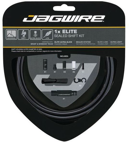 Jagwire 1X Elite Sealed Stealth Schakelkabel Set - stealth black