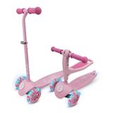 ZINC 3-in-1 kinderstep voor kinderen vanaf 1 jaar, verstelbare step met 3 wielen, afneembare stoel, leun-'n' stuur, voetrem achter en oplichtende wielen, perfect voor peuters, beginners, jongens en