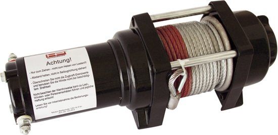 Professionele elektrische lier 12V 4300 kg rollend 1590 kg staand