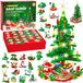 Merkloos / Sans marque ZC UNIVERSE SARL Adventskalender 2025 voor kinderen - Bouwstenen - Kinder Bouwset met Licht - Kerstboom Bouwspeelgoed - 701 stuks klembouwstenen