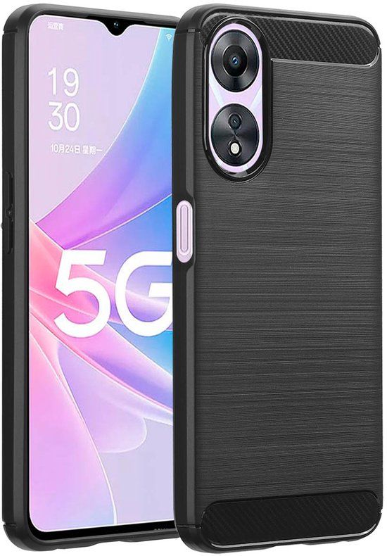 imoshion Hoesje - Geschikt voor Oppo A78 (4G) - Brushed Backcover - Zwart