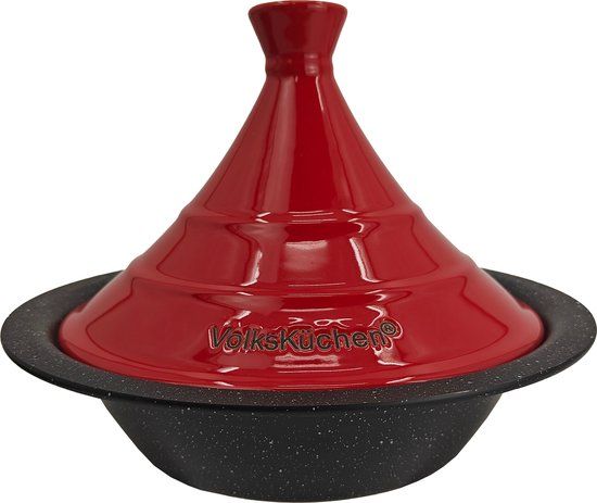 Volkskuchen Tajine - Ø28 cm - Rood/Zwart