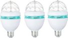 Merkloos 3x Disco lampen/lichten E27 fitting 360 graden roterend- Disco bol voor fitting - 2,5 Watt - Ledlampen