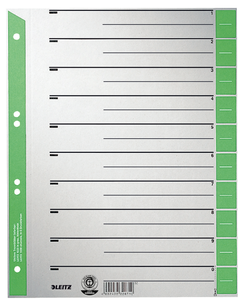 Leitz 16520055 Indextabs - grijs, groen