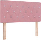 vidaXL - LED Hoofdbord met LED-stripverlichting Roze 100 cm Fluweel