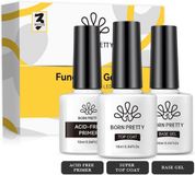 Born Pretty - Gellak Starterspakket - 3 x 10 ml - Primer, Basecoat & Topcoat