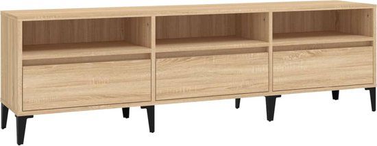 vidaXL Tv-meubel 150x30x44,5 cm bewerkt hout sonoma eikenkleurig
