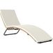 Chaise longue de jardin en polyrotin, en forme de S, avec coussin, assise respirante et structure en acier.