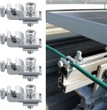 Rhein Beleuchtung 4 sets aardklemmen voor PV-modules, zonne-energie installatie, accessoires voor zonnemodulemontage, standaard aardclip voor zonnepanelen, geschikt voor zonnemontagesystemen