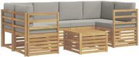 vidaXL - Bank loungeset - 6 zitplekken - Polyester - Wit en lichtgrijs