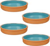 La Dehesa Tapas serveerschaal - 4 stuks - terracotta - blauw - D23 x H4 cm