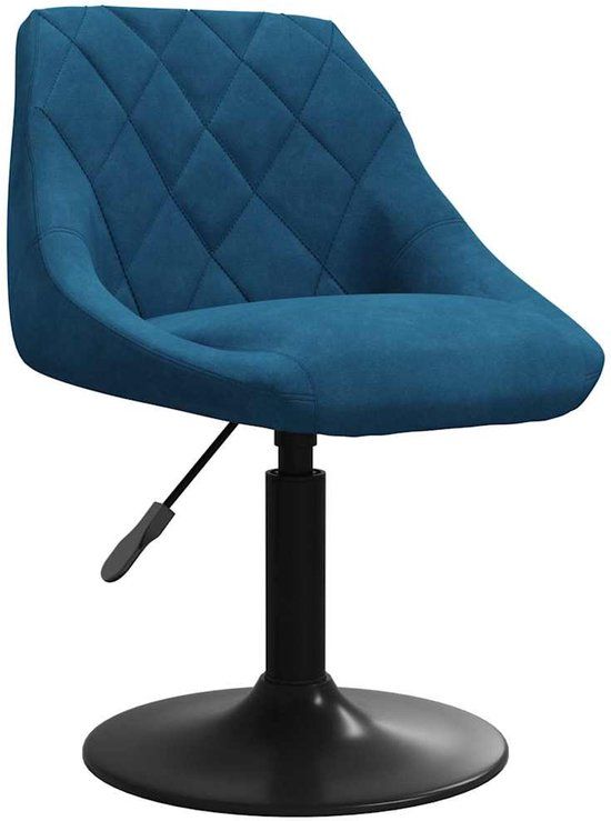 vidaXL Eetkamerstoel fluweel blauw