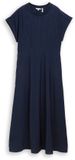 Tom Tailor Midi-jurk met steekzakken - Maat 34 - sky captain blue