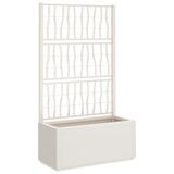 VidaXL Plantenbak met latwerk 80x36x140 cm polypropeen wit