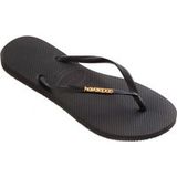 Havaianas Slim Logo Metallic Slippers - Zwart - Goud