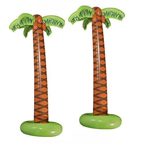 Widmann 10136169B Opblaasbare palmen, 2 stuks, hoogte ca. 180 cm, strandfeest, decoratie, themafeest, carnaval
