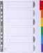 Exacompta 20x Tabbladen karton 160g - geplastificeerde gekleurde tabs + index - 6 tabs - A4 maxi - Wit - 4306E