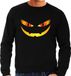 Bellatio Decorations Monster gezicht - Halloween verkleed sweater - zwart - voor heren - kleding kostuum XXL
