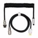 EPOMAKER Coiled USB Cable - Puff - Aviator Kabel - USB-C - Mechanisch Toetsenbord Kabel - Gevlochten PU - Detachable - Voor Gaming & Custom Keyboards - Zwart