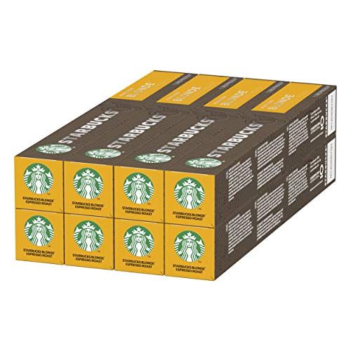 STARBUCKS Blonde Espresso Roast by Nespresso - Blonde Roast Coffee Capsules (8 x 10)