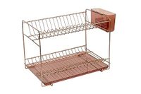 Sauvic Klein RVS afdruiprek met koperkleurig oppervlak 38,5x25x28 cm