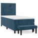 vidaXL Boxspring met matras fluweel donkerblauw 80x200 cm