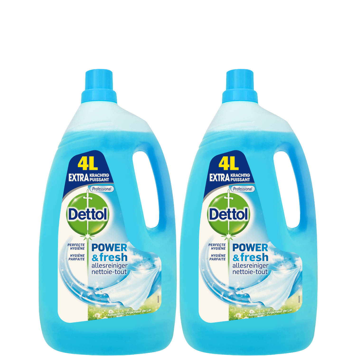 Dettol Power & Fresh - Allesreiniger - Katoenfris - 2 x 4 liter