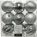 Decoris Kerstballen - 18 stuks - zilver - kunststof - 8 cm
