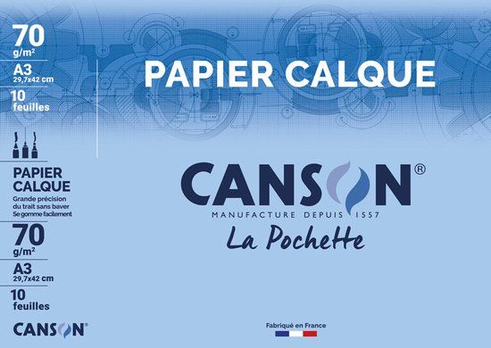 CANSON Transparant papier, gesatineerd, 240 x 320 mm, 90 g/m²