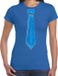 Bellatio Decorations Verkleed shirt dames - stropdas glitter blauw - blauw - carnaval - foute party M