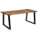 VidaXL Eettafel 180x90cm Massief Acaciahout Bruin en Zwart