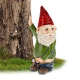 Relaxdays Plassende Tuinkabouter - Brutaal - Weerbestendig - Dronken - Kunststof - Groen/Wit/Rood - 10 cm