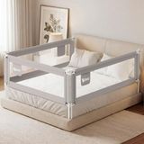 ZEHNHASE Bedhek Kinderen Valbescherming 1 Zijde (150cm, Grijs)