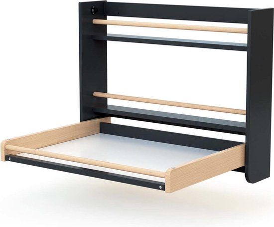 Wandcommode - Opklapbaar - Hout - Grafiet - 83 x 66 x 69 cm