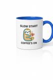 sublimatievoordeel Slow Start Coffee's On Mok - Koffiemok met Sloth Design