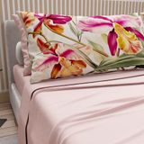 PETTI Artigiani Italiani - Katoenen beddengoed met kussenslopen met digitale print, bedlakens voor Frans bed, beddengoedset met bloemenpatroon 36 poeder, 100% Made in Italy