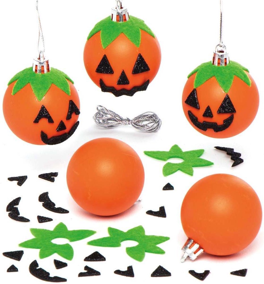 Baker Ross AX249 Pompoen Paillette Decoratiesets Voor Kinderen - Pakket Van 6, Halloween Versieringen Voor Creatieve Kunst En Knutselspullen, Om Te Maken En Te Versieren.