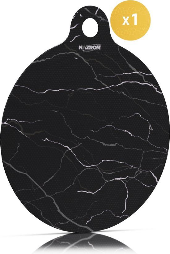 NAZROM® Inductie Beschermer - 32cm Rond Marmer - Inductie Mat voor Kookplaat - Siliconen