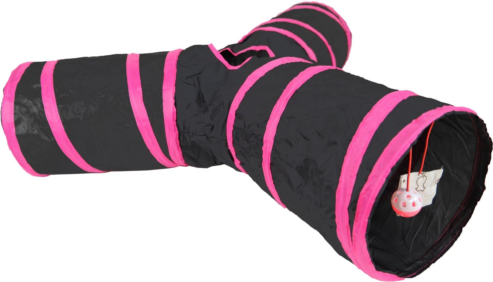 Gebr. de Boon Speeltunnel nylon 'Y' model 85x25 cm zwart/roze