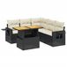 vidaXL Loungeset met kussens, polyrotan, zwart
