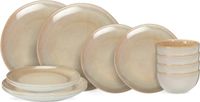 Cookinglife Serviesset Serene Zand 12-delig / 4 personnes - 4 assiettes plates, 4 assiettes à dessert et 4 bols