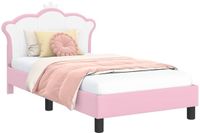 vidaXL Kinderbedframe met hoofdeinde Roze 80 x 160 cm PU